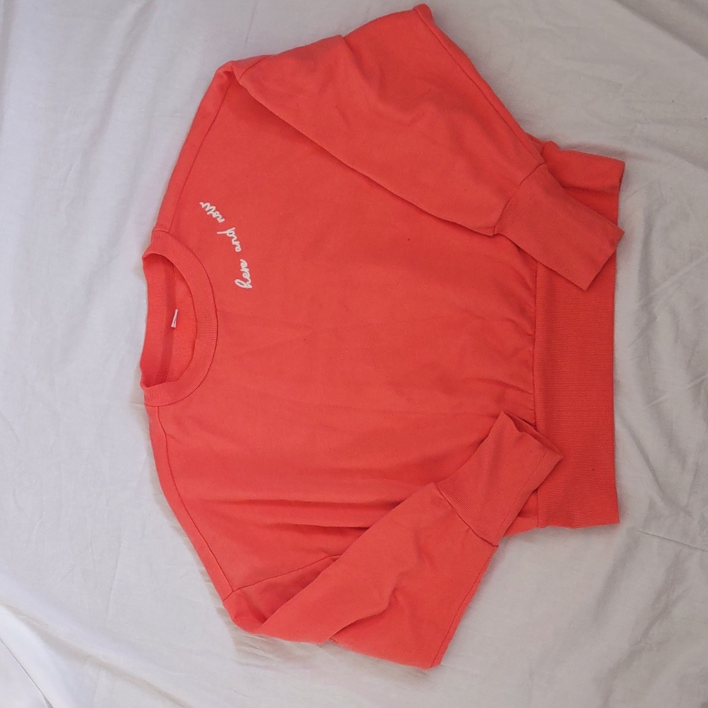 Old Navy Coral Crew Neck Sweatshirt